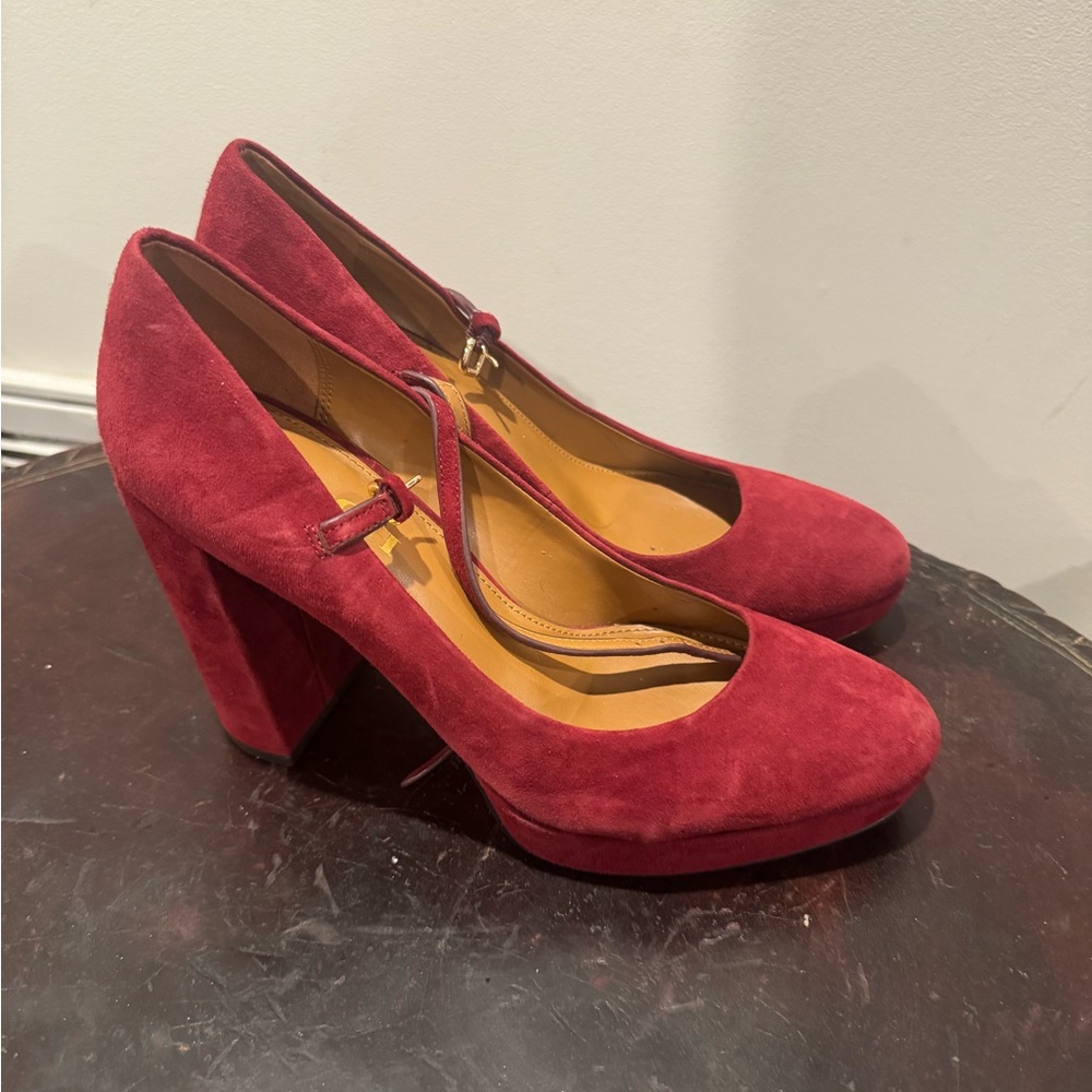 Coach Red Suede Women's Heels size .9b - Picture 3 of 5